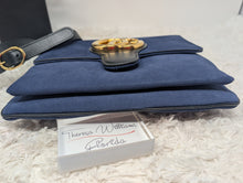 GUCCI ARLI BLUE SUEDE CROSSBODY BAG, LIKE NEW