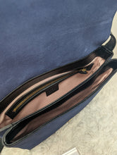 GUCCI ARLI BLUE SUEDE CROSSBODY BAG, LIKE NEW