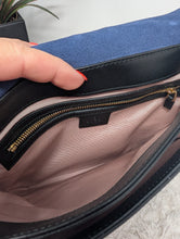 GUCCI ARLI BLUE SUEDE CROSSBODY BAG, LIKE NEW