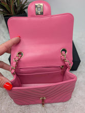 CHANEL HOT PINK MINI CHEVRON FLAP