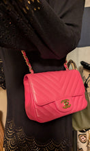 CHANEL HOT PINK MINI CHEVRON FLAP