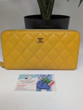 CHANEL YELLOW CAVIAR ZIPPY WALLET