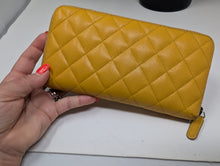 CHANEL YELLOW CAVIAR ZIPPY WALLET