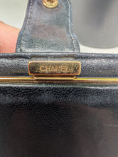 CHANEL BLACK CAVIAR BIFOLD KISS LOCK WALLET