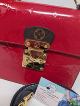 LOUIS VUITTON SPRING STREET PM, SCARLET RED VERNIS LEATHER, MONOGRAM ACCENT - CROSSBODY/SHOULDER BAG, LIKE NEW