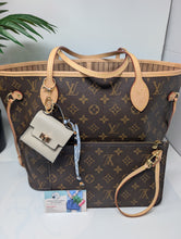 LOUIS VUITTON MONOGRAM NEVERFULL MM AND POUCH, LIKE NEW