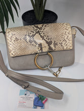 CHLOE FAYE SMALL PYTHON FLAP CROSSBODY, EXCELLENT