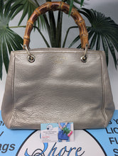 GUCCI METALLIC BAMBOO SMALL SHOPPER TOTE