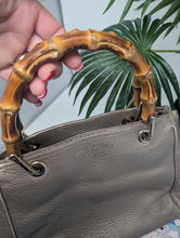 GUCCI METALLIC BAMBOO SMALL SHOPPER TOTE