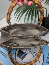 GUCCI METALLIC BAMBOO SMALL SHOPPER TOTE