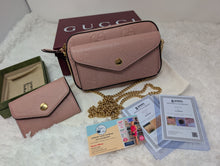 GUCCI PINK MINI CROSSBODY & GUCCI PINK MATCHING CARD CASE, BRAND NEW WITH DUST BAGS & BOXES
