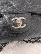 CHANEL BLACK CAVIAR JUMBO DOUBLE FLAP, SILVER HDW