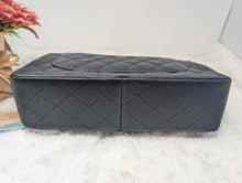 CHANEL BLACK CAVIAR JUMBO DOUBLE FLAP, SILVER HDW