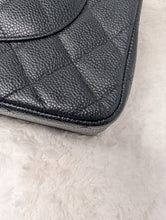 CHANEL BLACK CAVIAR JUMBO DOUBLE FLAP, SILVER HDW