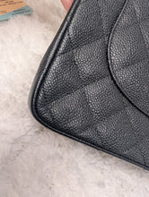 CHANEL BLACK CAVIAR JUMBO DOUBLE FLAP, SILVER HDW