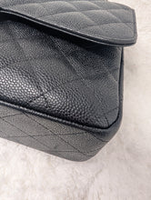 CHANEL BLACK CAVIAR JUMBO DOUBLE FLAP, SILVER HDW
