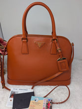 PRADA SAFFIANO ORANGE LEATHER PROMENADE BAG