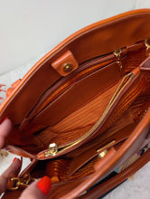 PRADA SAFFIANO ORANGE LEATHER PROMENADE BAG