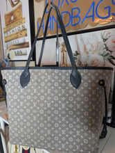 LOUIS VUITTON BLUE MINI LIN NEVERFULL MM