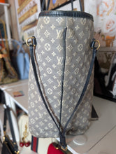 LOUIS VUITTON BLUE MINI LIN NEVERFULL MM