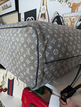 LOUIS VUITTON BLUE MINI LIN NEVERFULL MM