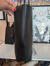 SAINT LAURENT BLACK LEATHER SHOPPING TOTE WITH POUCH