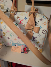 LOUIS VUITTON MURAKAMI WHITE MULTICOLOR SPEEDY 25 BANDOLIERE, LIKE NEW