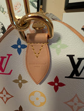 LOUIS VUITTON MURAKAMI WHITE MULTICOLOR SPEEDY 25 BANDOLIERE, LIKE NEW