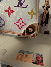 LOUIS VUITTON MURAKAMI WHITE MULTICOLOR SPEEDY 25 BANDOLIERE, LIKE NEW