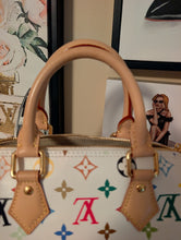 LOUIS VUITTON MURAKAMI WHITE MULTICOLOR SPEEDY 25 BANDOLIERE, LIKE NEW