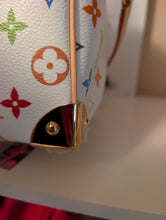 LOUIS VUITTON MURAKAMI WHITE MULTICOLOR SPEEDY 25 BANDOLIERE, LIKE NEW