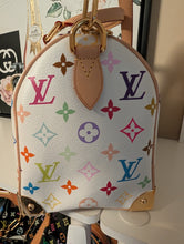LOUIS VUITTON MURAKAMI WHITE MULTICOLOR SPEEDY 25 BANDOLIERE, LIKE NEW