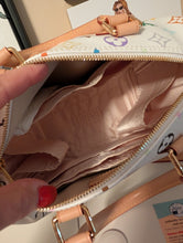 LOUIS VUITTON MURAKAMI WHITE MULTICOLOR SPEEDY 25 BANDOLIERE, LIKE NEW