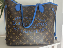 LOUIS VUITTON LIMITED EDITION IKAT NEVERFULL MM, BLUE COLORWAY, EXCELLENT