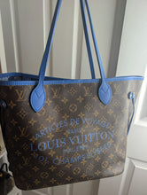LOUIS VUITTON LIMITED EDITION IKAT NEVERFULL MM, BLUE COLORWAY, EXCELLENT