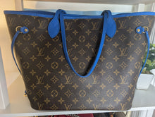 LOUIS VUITTON LIMITED EDITION IKAT NEVERFULL MM, BLUE COLORWAY, EXCELLENT