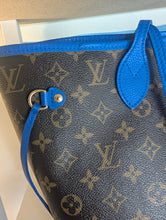 LOUIS VUITTON LIMITED EDITION IKAT NEVERFULL MM, BLUE COLORWAY, EXCELLENT