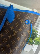 LOUIS VUITTON LIMITED EDITION IKAT NEVERFULL MM, BLUE COLORWAY, EXCELLENT