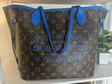 LOUIS VUITTON LIMITED EDITION IKAT NEVERFULL MM, BLUE COLORWAY, EXCELLENT