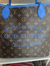 LOUIS VUITTON LIMITED EDITION IKAT NEVERFULL MM, BLUE COLORWAY, EXCELLENT