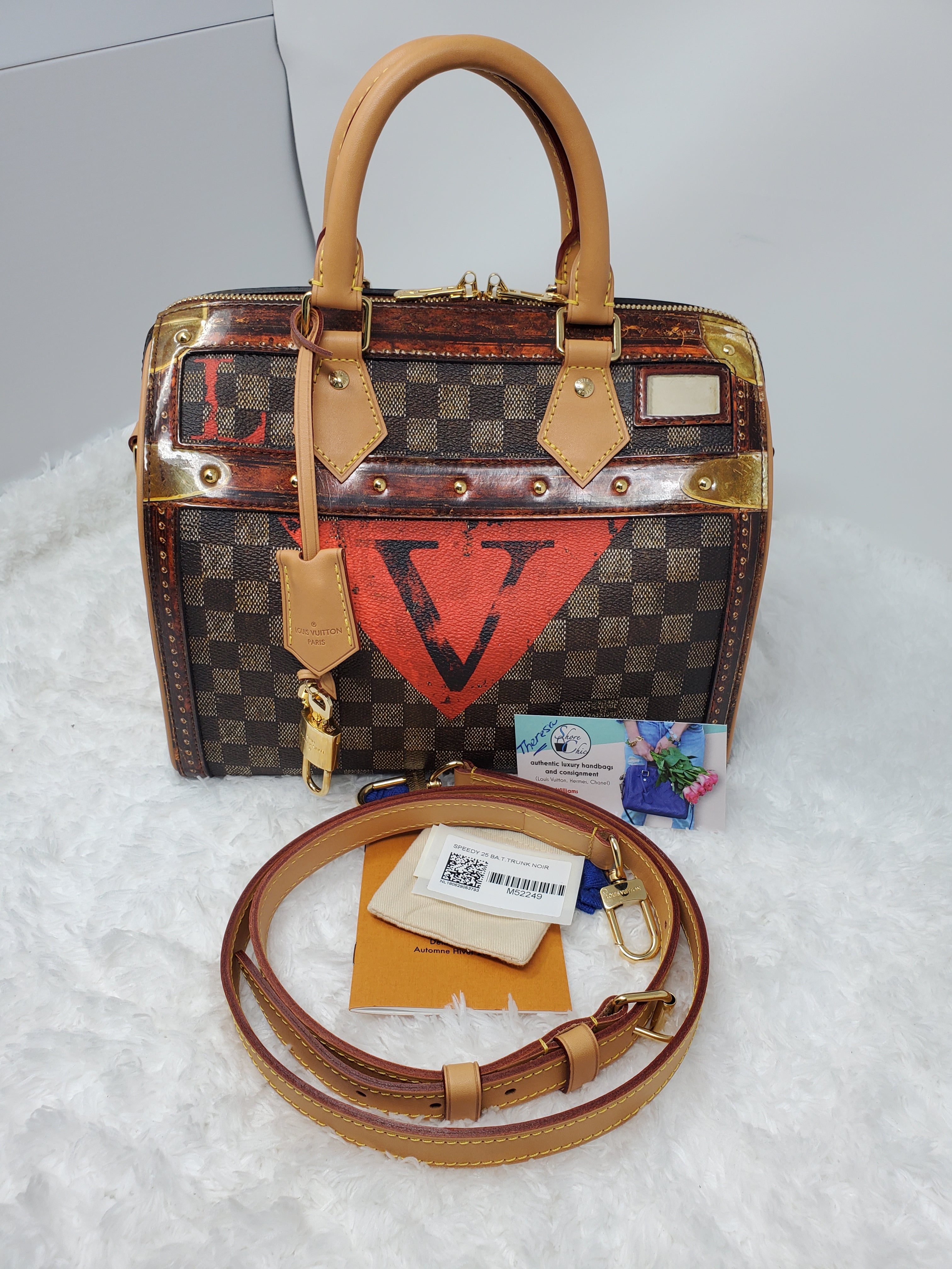 Louis Vuitton Speedy Bandouliere Bag Limited Edition Damier Time Trunk 25  at 1stDibs