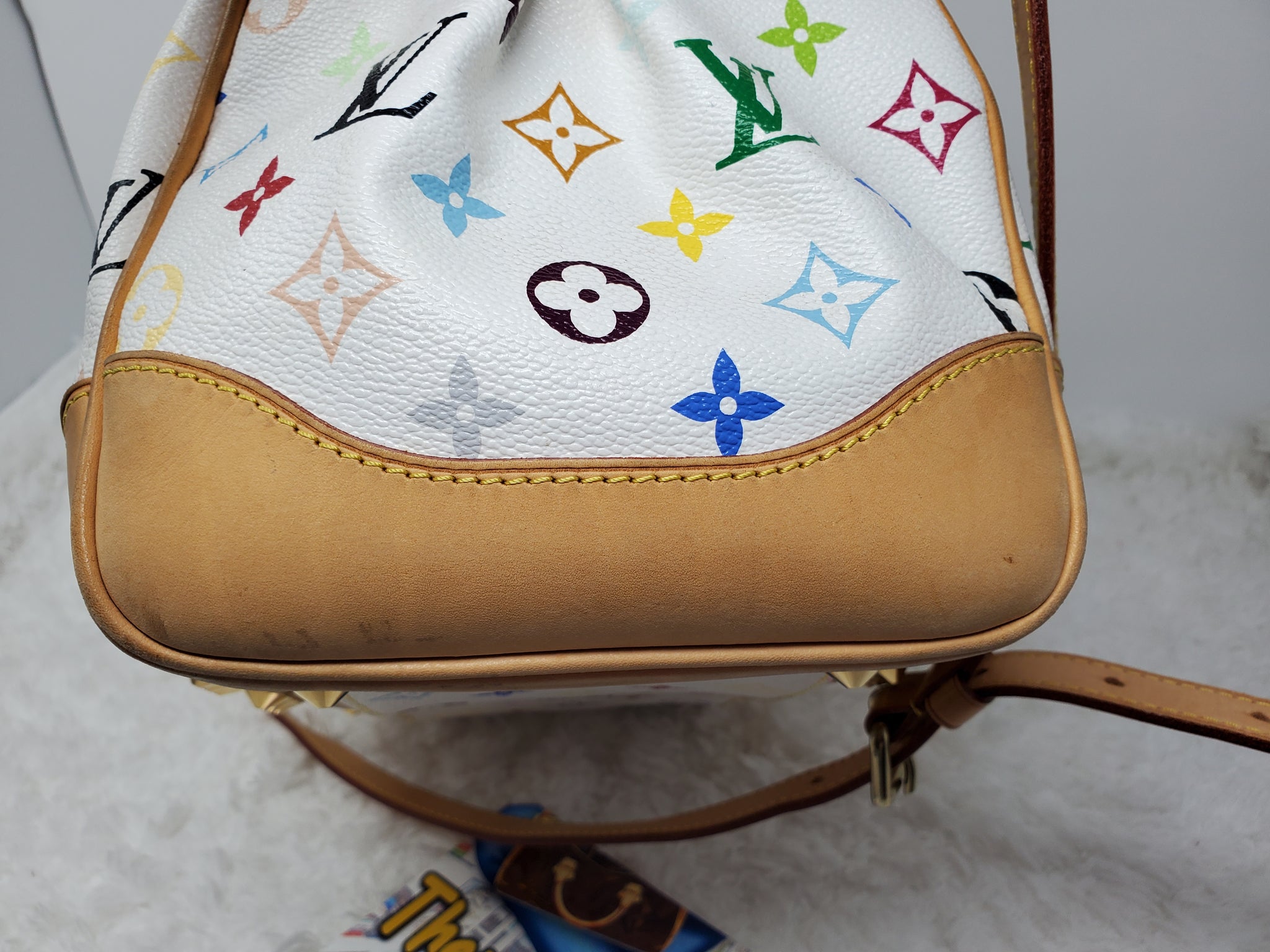 Louis Vuitton White Monogram Multicolor Canvas Noe Shoulder Bag