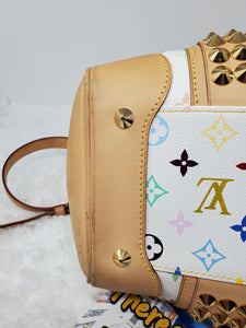 LOUIS VUITTON Monogram Multicolor Courtney MM Black Studded Bag