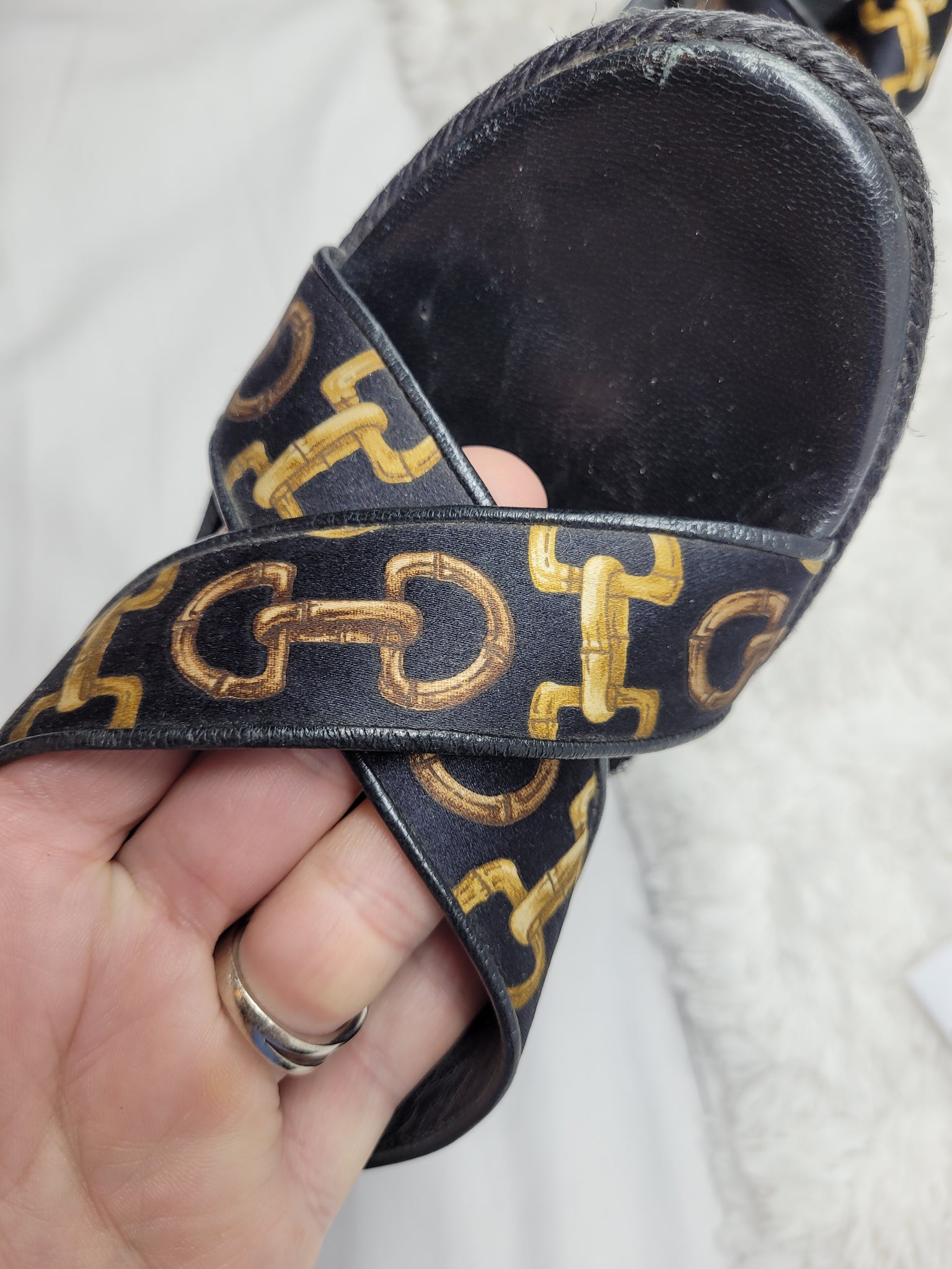GUCCI PRE-OWNED AUTHENTIC WEDGE SANDALS, SIZE 6.5 – Shore Chic