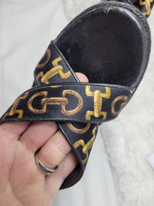 GUCCI PRE-OWNED AUTHENTIC WEDGE SANDALS, SIZE 6.5