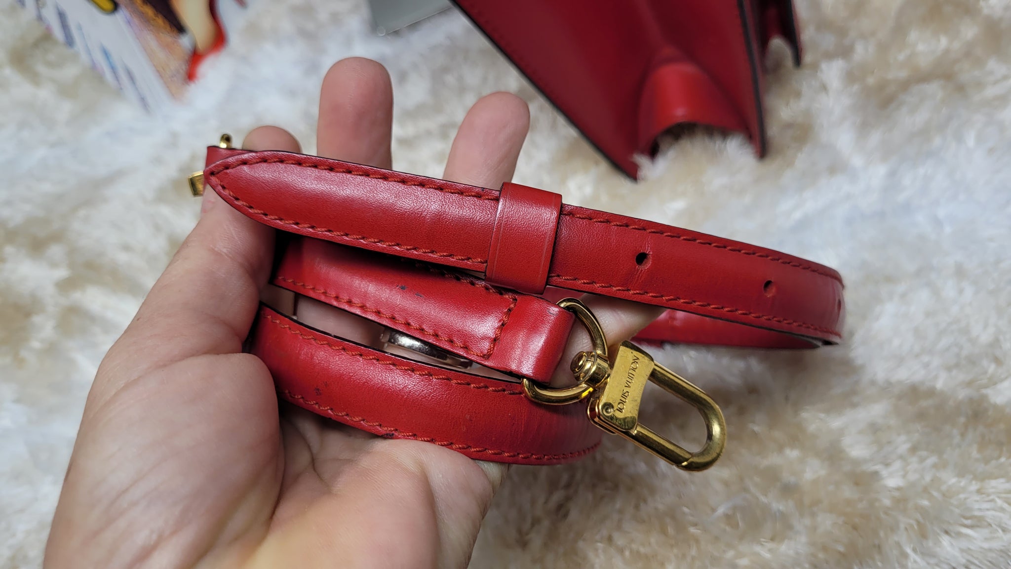 Louis Vuitton Crossbody With Red Strap
