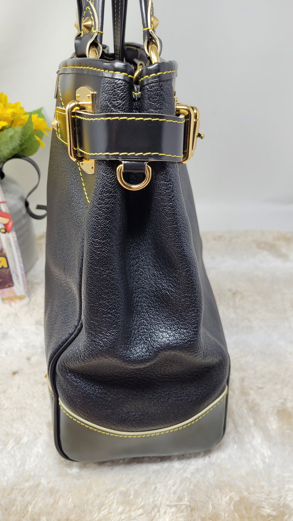Louis Vuitton Black Suhali Leather Le Majestueux Tote Bag - Yoogi's Closet